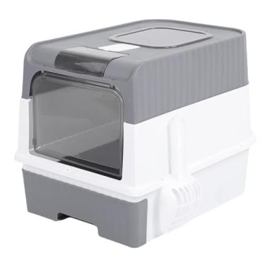 Imagem de Jectse para Gatos Com Capuz, Design de Gaveta de Tamanho Grande, Caixa de Areia para Gatinhos Fechada Ultra Violeta Com Filtro Substituível e Lâmpada UV para Casa, Feita de Plástico