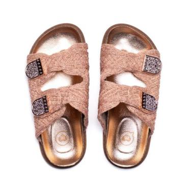 Imagem de Chinelo Infantil Molekinha Fivelas Brilho Rosé, Rose, 31