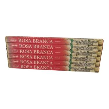 Imagem de Incenso Indiano Hem Rosa Branca - Paz e Harmonia 6 Caixas