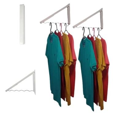 Imagem de Kit 2 Cabideiro Arara de Parede para Roupas ABS Suporte Cabides Multifuncional