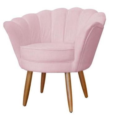 Imagem de Poltrona Pétala Suede Varias Cores - Ds Estofados, Rosa Bebê