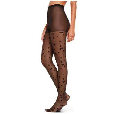 Imagem de Meia-Calça Fio 15 Lupo Loba 05758-001 Corações Poliamida T. P/GG, GG, 