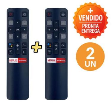 Imagem de Kit 2 Controle Remoto Universal Compatível Smart TV LED TCL E Botoes F