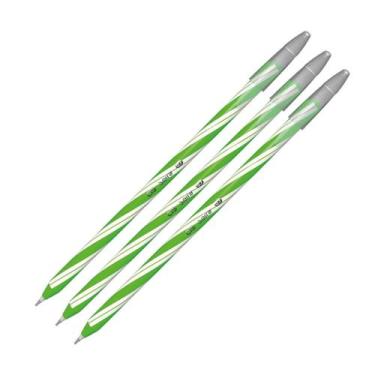 Imagem de Kit com 3 Canetas Gel Spiro Ponta 0.7mm Verde CiS Vibrante Escolar Cor