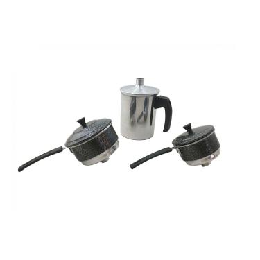 Imagem de Cuscuzeiro Individual para  Duas Pessoas Craqueado Preto