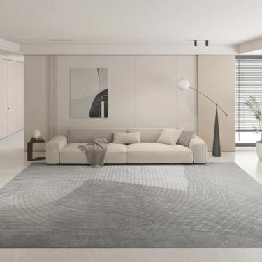 Imagem de Tapete minimalista para decoração de sala de estar, tapete cinza grande para quarto, sala de estar (160 x 200 cm (62 x 78 pol.) / jds-250717002751)