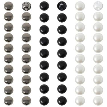 Imagem de 60 peças de botões de pérolas falsas da moda, botões de costura de resina redondos, suprimentos de decoração de roupas para vestidos de noiva, saias, luvas, suéteres, camisas, chapéus, cachecóis