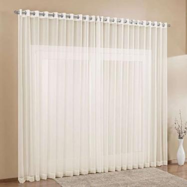 Imagem de Cortina de Para Sala e Quarto 3,00 x 2,50m com Ilhós Decorativo Transparente(Palha,3.00 x 2.30)