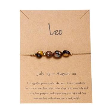 Imagem de Pulseiras do zodíaco para mulheres e homens, pedras naturais, horóscopo, presentes de cristais de pedras preciosas curativas, One Size, Cristal, Sem Pedra Preciosa