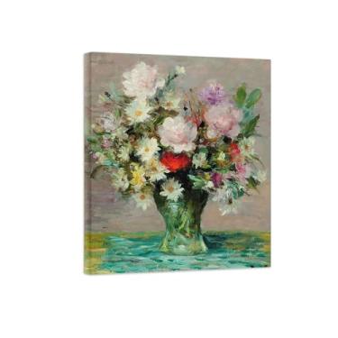 Imagem de Pôster e impressões em tela de flores vintage - reprodução de pintura de arte de parede famosa - Rosas 3 imagens prontas para pendurar tela embrulhada 90 x 108 cm 35 x 42 pol