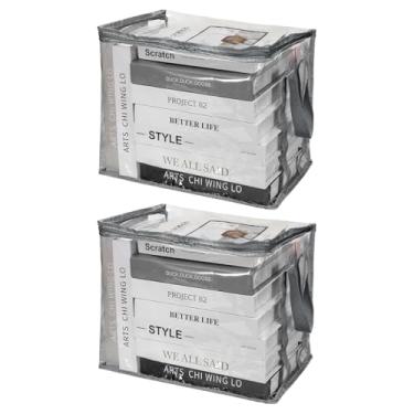 Imagem de PATIKIL Sacos de armazenamento transparentes de 23 x 27 x 23 cm, 2 unidades de sacos de armazenamento de plástico transparentes pequenos organizadores com zíper, organizador de lençóis de cama