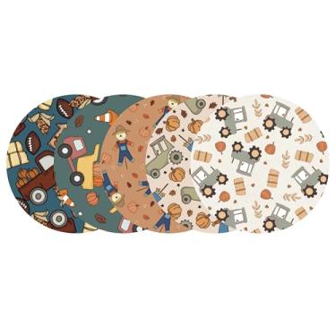 Imagem de Glucomart Capas de sensor para Libre 3 & Lingo e Dexcom G7 e Stelo (5 unidades) – Adesivos de Natal e Ação de Graças para proteção CGM, Overpatches de 14 dias (trator de colheita)