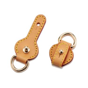 Imagem de DEVPSISR 2 peças de anéis D de couro Vachetta para bolsa, anéis D não danificados, acessórios para fabricação de bolsas (estilo II, cera de abelha profunda)