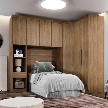 Imagem de Guarda Roupa Modulado Solteiro Safira 007 Clic Moveis Cumaru