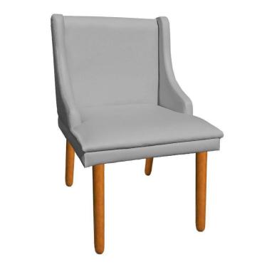 Imagem de Cadeira de Jantar Liz Corino Cinza Pés Palito Castanho