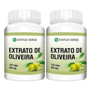 Imagem de 2 Potes Extrato De Oliveira Natural Kit 240 Cápsulas de 500mg - Suplem