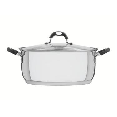 Imagem de Caçarola Rasa Tramontina Solar Inox e Tampa de Vidro 30cm 8,9L