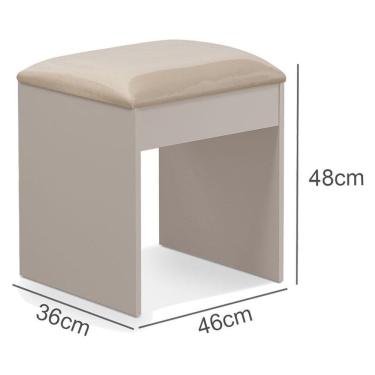 Imagem de Banqueta Maia Com Almofada Para Penteadeira Mani - Luapa