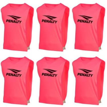 Imagem de Kit 06 Colete Penalty Futebol De Treino Esportivo, Rosa fluorescente
