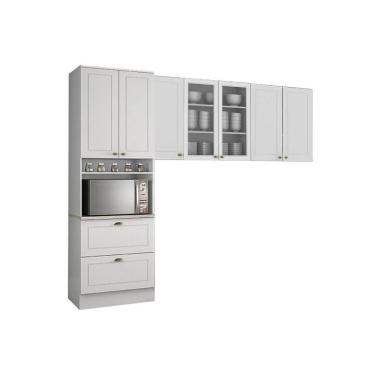 Imagem de Cozinha Modulada Henn Americana 3 Peças (2 Armários + 1 Paneleiro) Cpt12 Branco