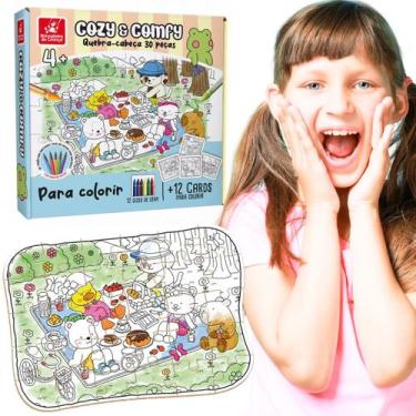Imagem de Quebra-Cabeça 30 Peças Cozy & Comfy Infantil Para Colorir - Brincadeir