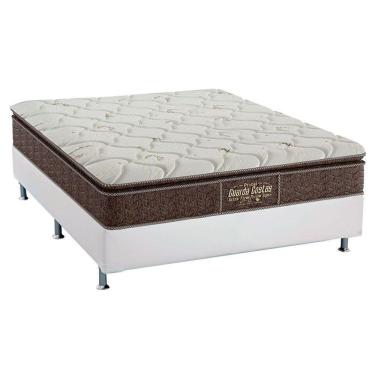 Imagem de Cama Box Casal: Colchão Ortopédico Probel Guarda Costas Extra FirmeBase Courano White(138x188)