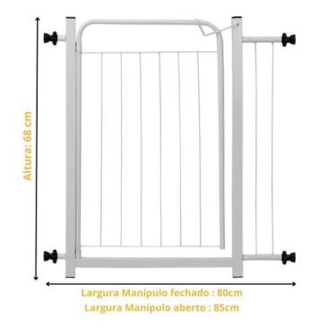 Imagem de Portão Pet Cães Cachorro Grade Segurança Bebês 80 A 85cm Itagold