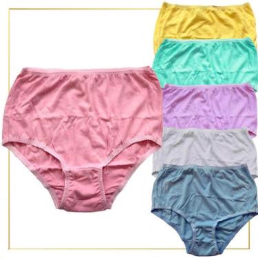 Imagem de Kit 5 Calçola Senhora PLUS SIZE 100 Algodão G3 G4 G5 - Maramiss Linger