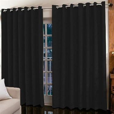 Imagem de Cortina Jacquard 4,00 x 2,30  para sala/quarto Admirare, Preta