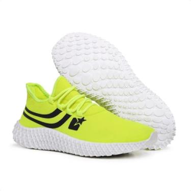 Imagem de Tênis Esportivo Unissex Academia Neon Leve e Confortável (Verde Limão, BR, Adulto, Numérico, 39)