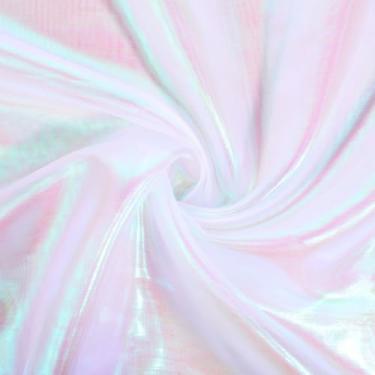 Imagem de Tecido de organza iridescente de 3,3 jardas, 150 cm de largura, tecido holográfico a laser arco-íris mágico, tecido transparente gradiente para vestido de casamento, cortina, fotografia, fundo, festa
