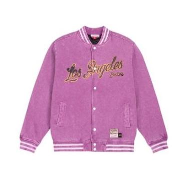 Imagem de Jaqueta Mitchell & Ness Oversized Varsity Full-Snap Los Angeles Lakers Masculino-Masculino