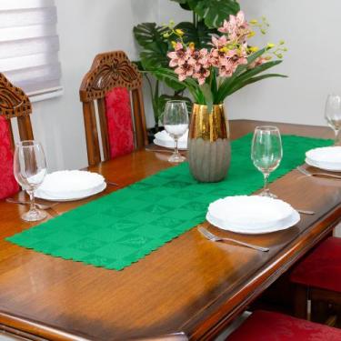 Imagem de Caminho De Mesa Natalino Jacquard 1,40m x 0,40cm 100 Poliéster Decoraç
