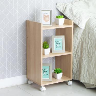 Imagem de Estante Multiuso Carvalho Para Quarto Sala Com Rodízio 40cm