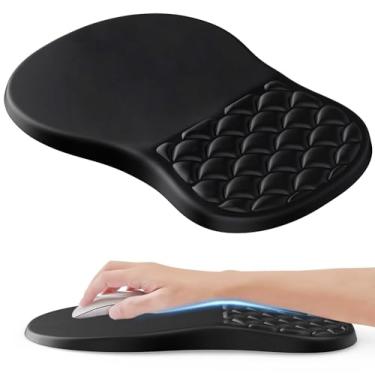Imagem de Mouse pad ergonômico suporte de pulso com espuma de memória e base de poliuretano antiderrapante almofada de massagem, mouse pad de computador para alívio da dor no túnel do carpo, mouse pad para
