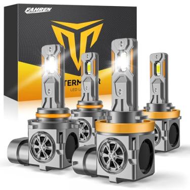 Imagem de Termitor Combo de lâmpadas H11/H8/H9 e 9005/HB3, ultra brilho 80.000LM 10X, tamanho mini real 1:1, 6500K branco 85000h longa vida útil com ventilador de refrigeração, 9005 H11 faróis de neblina, Plug