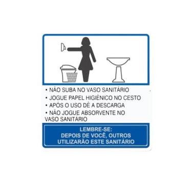 Imagem de Placa Sinalização Banheiro Aviso Sanitário Feminino 16X16 Cm - Arte Se