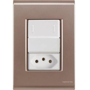 Imagem de Cj Interruptor E Tomada 10a Liz Ouro Velho Tramontina Completo Pronto Tramontina