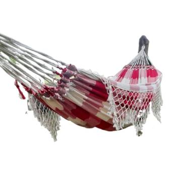 Imagem de Rede De Descanso dormir Em Tear De Casal Gigante(VERMELHO COM CRU)