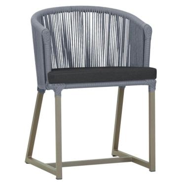 Imagem de Cadeira De Jantar Noronha Alumínio Fendi E11 Trama  Prata