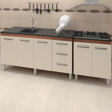 Imagem de Balcao Pia 160cm E Cooktop 5 Bocas Savana Off White Mobbs Savana Off White