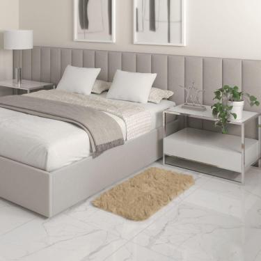 Imagem de Tapete Sala Felpudo Peludo Bege 50 X 100 Cm