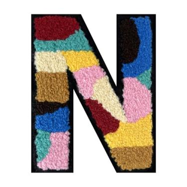 Imagem de Patch de letra de chenille camuflado de 15 cm para jaquetas Letterman - Aplique bordado do alfabeto para universitário, moletons com capuz, bolsas, jeans - decoração e presente de roupas DIY (1 peça