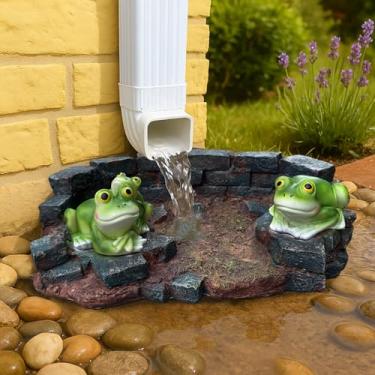 Imagem de Frog Splash Block - Desviador decorativo de calha de resina, 35 x 24 x 9 cm, protetor de fluxo de água durável para quintal, jardim e pátio, estátua funcional de tartaruga ao ar livre para drenagem de