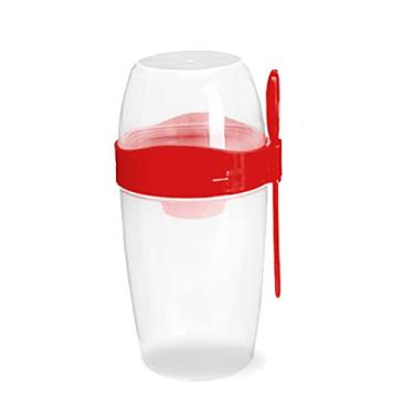 Imagem de Yosoo Copo Duplo Café da Manhã Com Tampa e Colheres Ideal para Iogurte e Aveia 870ml para Viajantes e Profissionais de Negócios (1000ml)