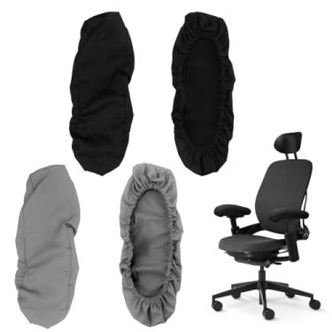 Imagem de Fampery 2 pares de capas de apoio de braço para cadeira de escritório - capa de braço extensível e removível para cadeiras de mesa, cadeiras de computador, cadeiras de jogos - capas de descanso de