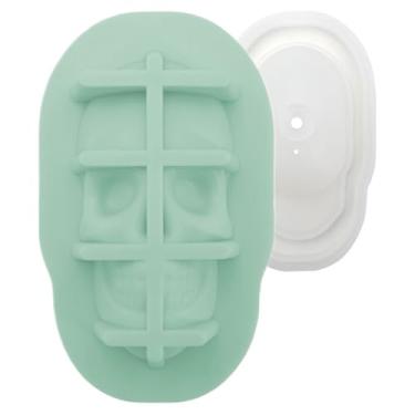 Imagem de Formas de cubos de gelo, bandeja de molde de cubos de gelo com formato de caveira, molde flexível de silicone para congelador de chocolate de grau alimentício para uísque, bebidas frias, suco