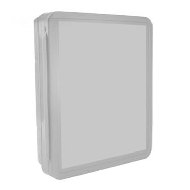 Imagem de Armário Para Banheiro Com Espelho Vision Embutir/Sobrepor Plástico Branco Preto Kit Fixação, Completo com Kit de Fixação - Organizador com Prateleiras(RETO CINZA)