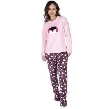 Imagem de Pijama Feminino Inverno Longo Soft Majestosa Fleece Adulto-Feminino