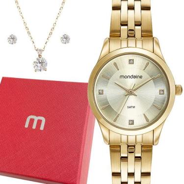 Imagem de Relógio Feminino Mondaine Dourado Prova Dágua Original Luxo